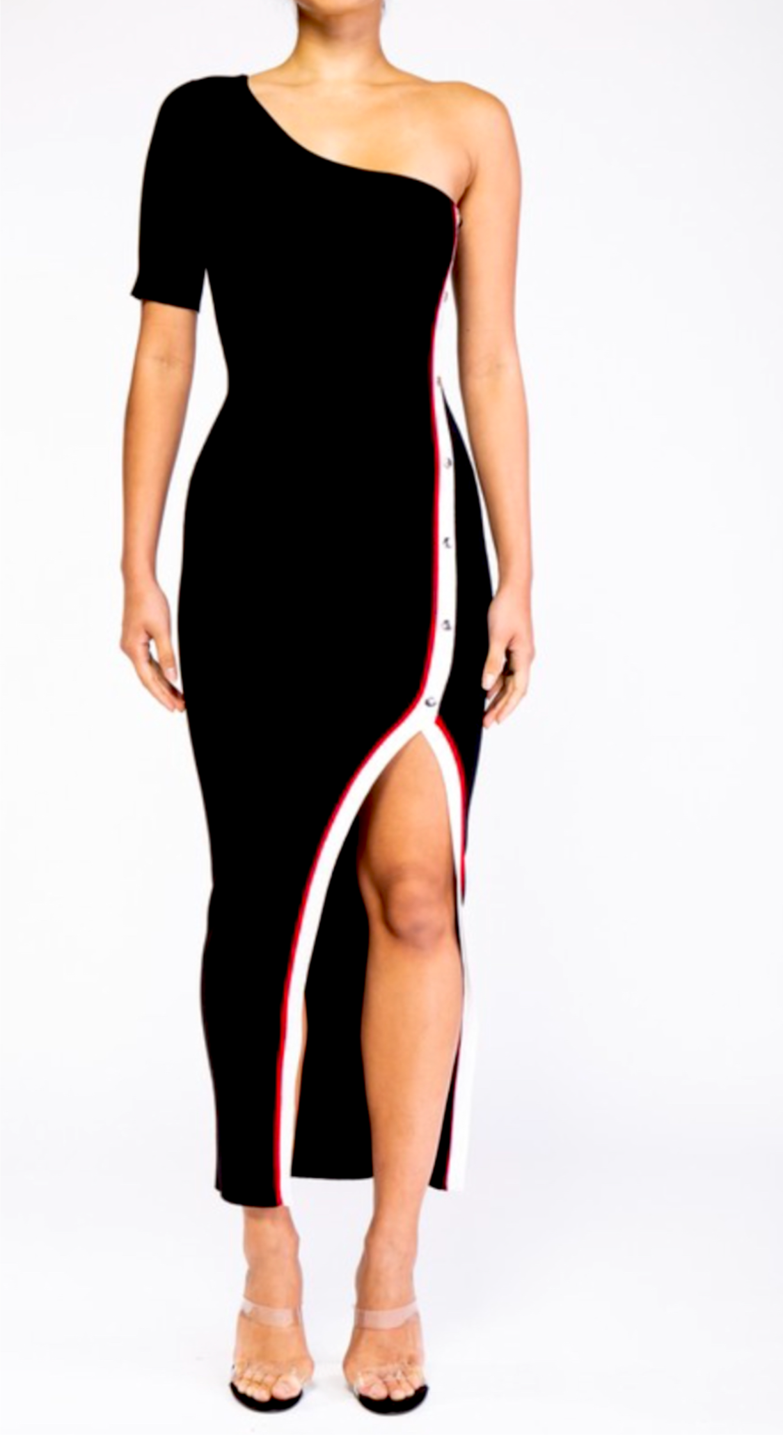 Button Slit knit dress