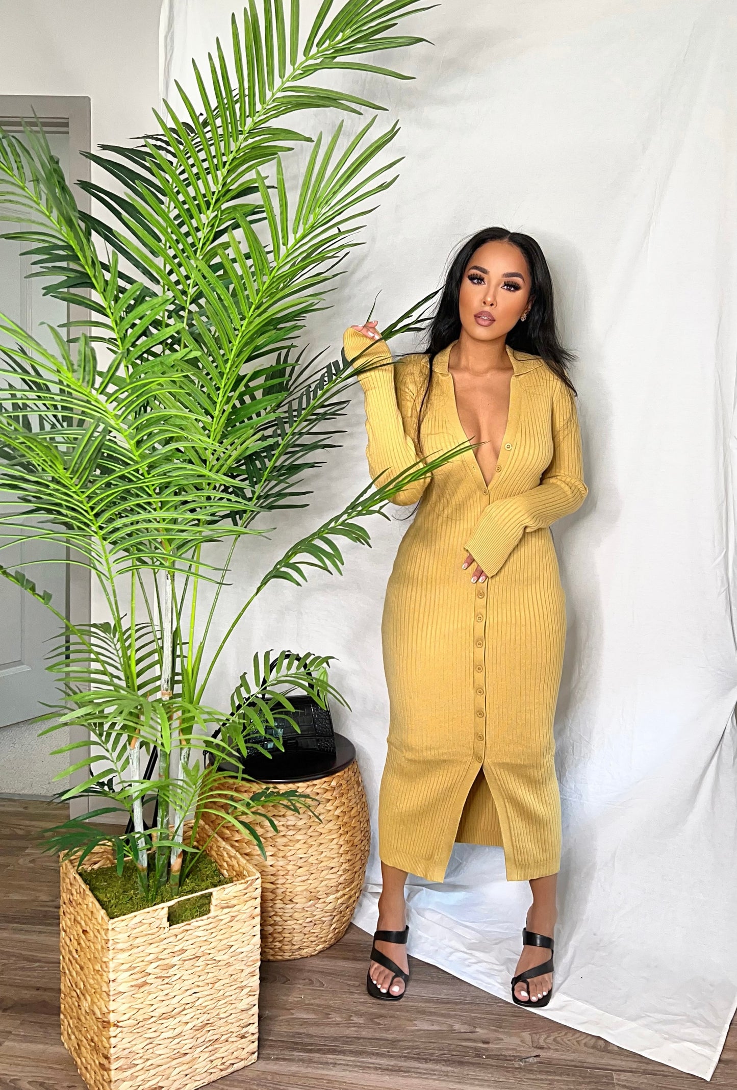 HONEY -sweater bottom down midi